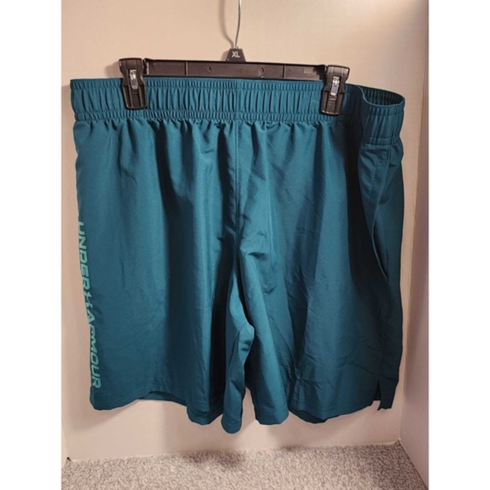 Under Armour UA Woven Wordmark Shorts Men's Size XL Teal Green 1383356-449 NWT